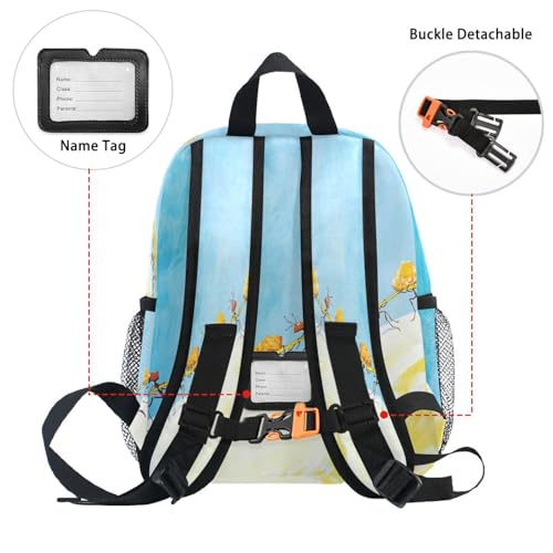 Ants Carrying Food in Line Big Kid Backpack Bottle Pockets Kids Student Books Bag for Elementary S3