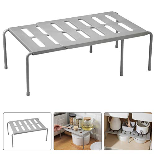 OFNMY 36-69cm Rack de Placard rétractable Multifonction réglable pour Organisateur de Cuisine, Salle de Bains, Maquillage, Bureau, etc.