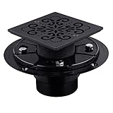 Tile-in Shower Floor Drain 4 in. Square Drian Drain Grate ABS Drain Base for Your Bath (A Matte Blac
