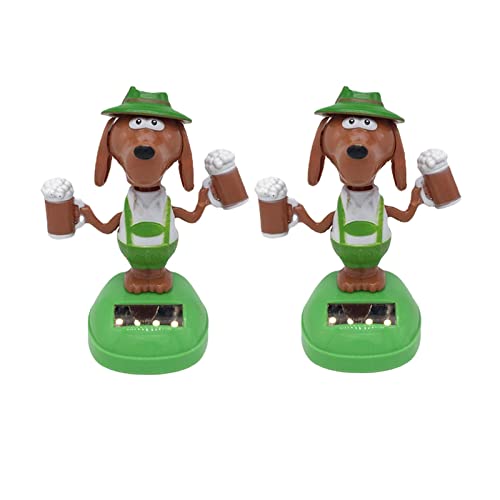 ceasnitis Perro bailarín con energía Solar, Divertidas Figuras de Baile de Animales oscilantes, cabezones solares ecológicos para salpicadero de Coche y decoración del hogar Cover