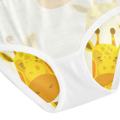 Girls Underwear Toddler 2t Cotton Panties Little Girl Colorful Kids Briefs Undies Cute Cartoon Giraffe Yellow Beige 5