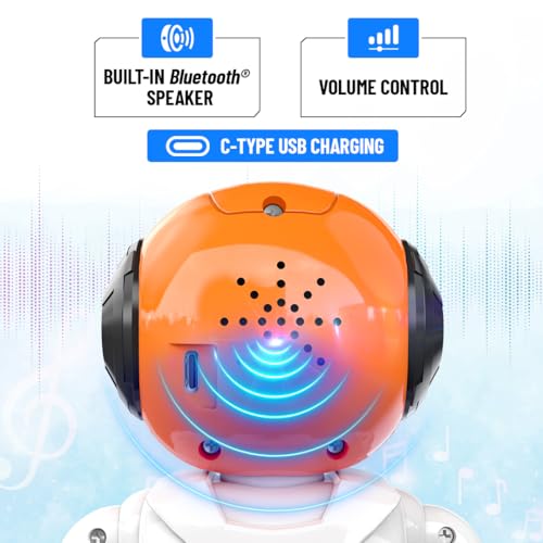 Image of Mirana Moonwalker | Smart & Interactive Walking & Talking Robot | USB Rechargeable Type-C | in-Built Bluetooth Speaker | Remote & App Controlled Toy for Kids 2+ 3+ 4+ 5+ 6+ Years (Tiranga)
