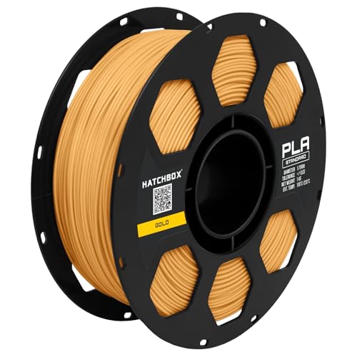 Image of HATCHBOX 3D PLA-1KG1.75-GLD PLA 3D Printer Filament, Dimensional Accuracy + /- 0.05 mm, 1 kg Spool, 1.75 mm, Gold
