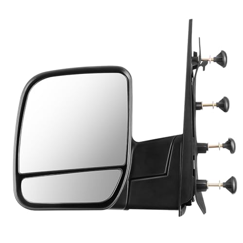 ECCPP Driver Side Mirrors, Left Rear View Mirrors fit 2003-2013 For Ford E-150 E-250 2004-2013 For Ford E-350 E-450 Super Duty E-450 Econoline Black Manual Folding