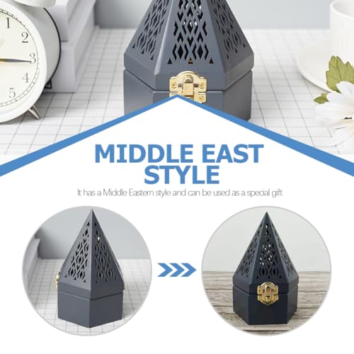Brûleur d'parfum pyramide contre odeurs maison avec support encensoir pin - 5