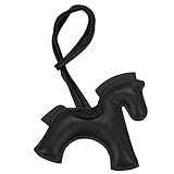 [tonecraft] 馬 ポニー バッグチャーム キーホルダー おしゃれ かわいい マイクロファイバーレザー アクセサリー (ブラック)