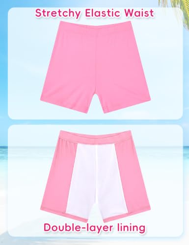 Image of Girls Swimsuit Colorful Short Sleeve Bathing Suits UPF 50+ Rash Guard Set Two Piece Summer Swimwear