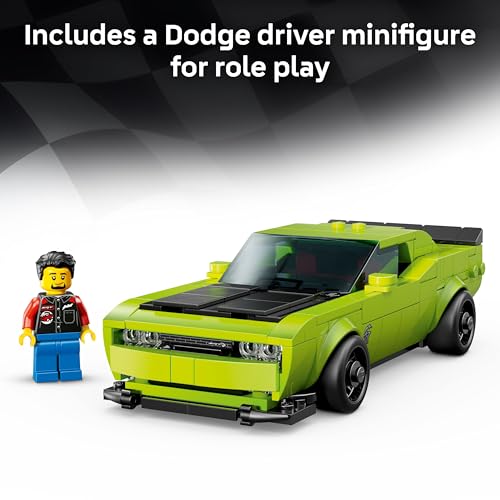 Image of LEGO Speed Champions Dodge Challenger SRT Hellcat Sports Car Toy - Building Set for Learning, Play and Display - Kids Toy for Boys and Girls, Ages 9+ - Birthday Gift Idea for Race Car Fans - 77237