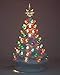 ReLIVE Christmas is Forever Lighted Tabletop Ceramic Tree, 16-Inch White Tree with Multicolored Lights