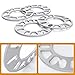 dynofit Universal 5mm Wheel Spacers for 98-120 Multiple Bolts Pattern, Pack of 4 Thin Aluminum Shims Hubcentric Spacer for 4 Lug and 5 Lug Wheels for Dodge Ford Je/ep Nissan Honda