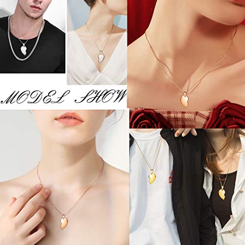 Broken Heart Necklace Women Men 316L Stainless Steel Best Friend BFF Foever Pendant 18k Gold/Rose Gold Plated Two Half Hearts Pendants Lover Couples Jewelry SP00342