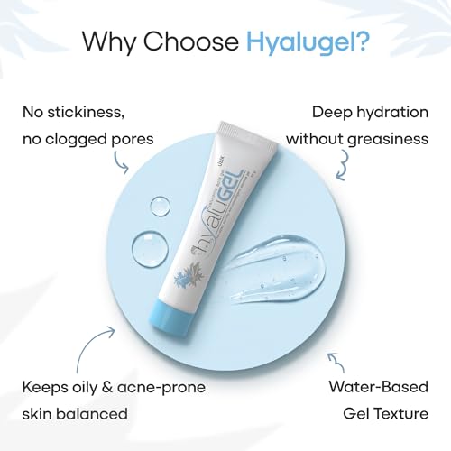 Image of Hyalugel 1% Hyaluronic Acid Gel (30g) | Oil-Free Moisturizer for Oily, Acne-Prone & Sensitive Skin | Deep Hydration, Lightweight & Fragrance-Free Face Gel for Smooth & Radiant Skin