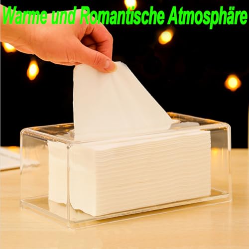 Kosmetiktücherbox aus Acryl Taschentuchbox Tücherbox Tissue Box Taschentücher Transparent Box Rechteckige Taschentuchspender für Schlafzimmer Esszimmer Büro Badezimmer Küche und Autos