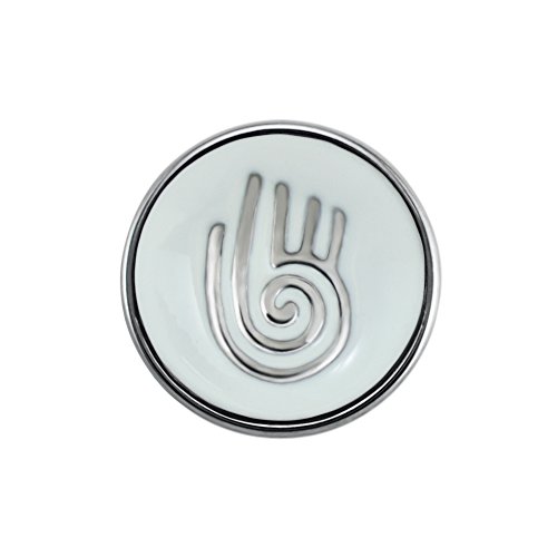 Quiges Damen Click Button 18mm Chunk Versilbert Freundschaft Weiß für Druckknopf Zubehör