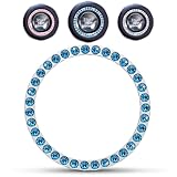 Bling Car Decor Crystal Rhinestone Car Bling Ring Emblem Sticker, Bling Car Accessories for Auto Start Engine Ignition Button Key & Knobs, Bling for Car Interior, Unique Gift for Women (Blue)