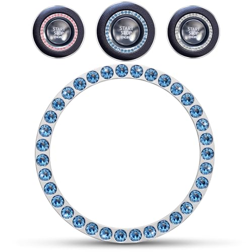 Bling Car Decor Crystal Rhinestone Car Bling Ring Emblem Sticker, Bling Car Accessories for Auto...