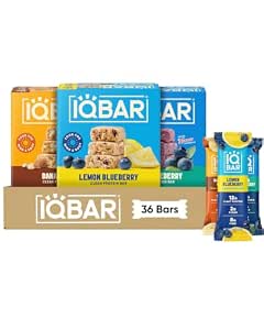 IQBAR Clean High Protein Snack Bars, Low Sugar Keto, Fruit Variety 36ct