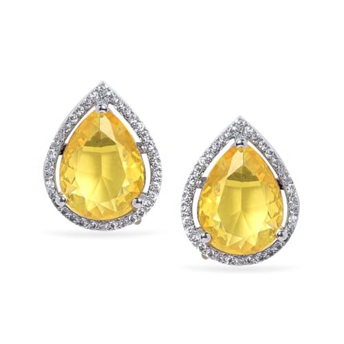 Image of Rubans Stud Earrings American Diamond Zirconia & Crystal Jewellery Gift for Women & Girls