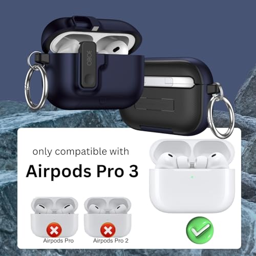 Image of Oboe Aegis Case 'Compatible with' Apple Airpods Pro 3 Case Full Protection Cover with Phone Stand, Magnetic Lock & Keyring (Blue) [AIRPODS & Charging CASE NOT Included]