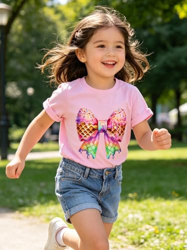 Image of Funnycokid Little Girls T Shirt for Toddler 3-7 Years Kids Tee Graphic Short Sleeve Clothes Tops