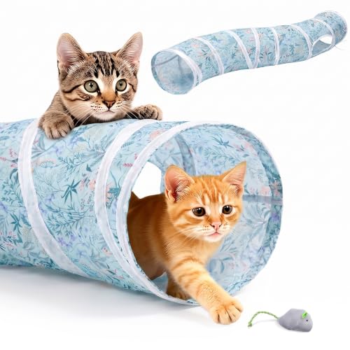 Image of Glittme S-Shape Cat Tunnel, Foldable Cat Tunnels for Indoor Cats