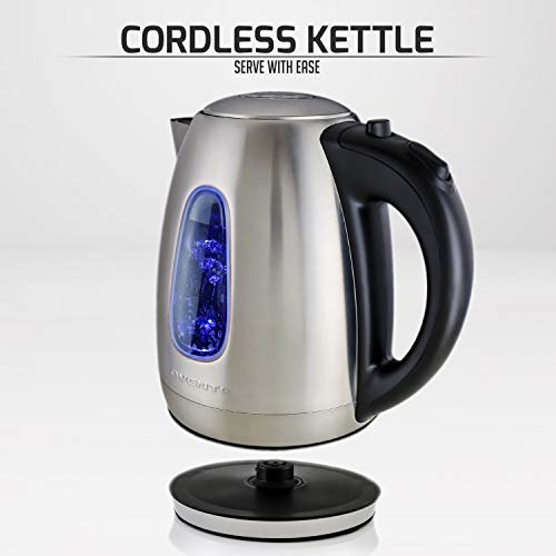 image for Ovente KS960S Electric Kettle, Cordless Tea and Water Heater, Automati