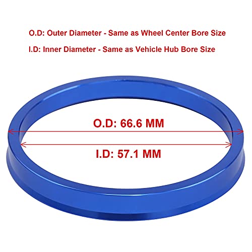Image of 57.1 to 66.6 Hub Centric Rings (Pack of 4) Aluminium Alloy Wheel Center Rings Hubrings 66.6 to 57.1 ID=57.1mm OD=66.6mm