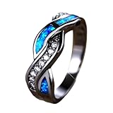  Zymoplas Bagues en cuivre à la mode et Vintage pour femmes, large Application, bagues Vintage en cuivre, bague à la mode, Noir Or Bleu