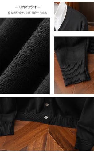 Men's Knitwear Cashmere Cardigan Solid Color V-Neck Single Breasted Loose Sweater Tops3