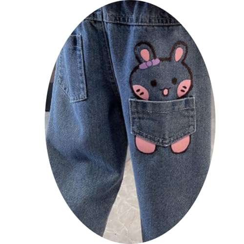 Toddler Cotton Jeans Cute Heart Embroidery Straight Denim Pants Kids Girls Retro Casual Fall School Jeans with Pockets2