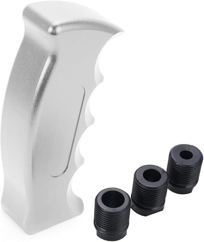 Manopla de Câmbio em Alumínio com Empunhadura Tipo Pistola WOOTON Prata para Câmbio Manual e Automático B20042