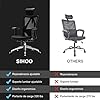 SIHOO M18 Silla Ergonómica de Oficina, Silla de Escritorio con Soporte Lumbar Ajustables, Reposacabezas y Apoyabrazos, Malla Giratoria, Mecanismo de Inclinación, Carga máxima de 150 kg/ 330LB #5
