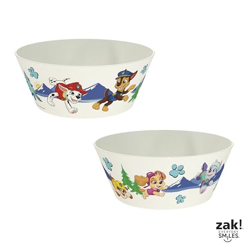 Image of Zak Designs PAW Patrol Kids Dinnerware Set 3 Pieces, Durable and Sustainable Melamine Bamboo Plate, Bowl, and Tumbler are Perfect For Dinner Time With Family (Chase, Marshall, Skye & Friends)