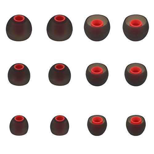 ALXCD Ear Tips for SENSO Headphones, S/M/L 3 Sizes 6 Pairs Replacement Soft Silicone Earbud Tips, Fit for SENSO Earphone [6 Pair](Red)