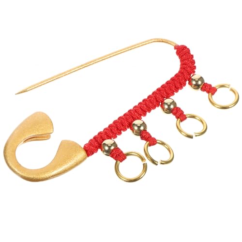TOGEVAL Broche de seguridad para bebé pequeño, diseño tradicional chino vintage, alfiler de latón dorado para ropa, accesorio práctico para decoración y regalo baby shower