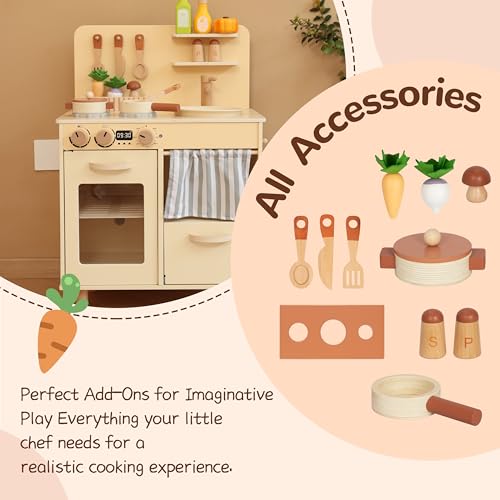 Leeshyah SAIPO002 Play Kitchen For Kids, Classic Wooden Kitchen Playset thumb #3