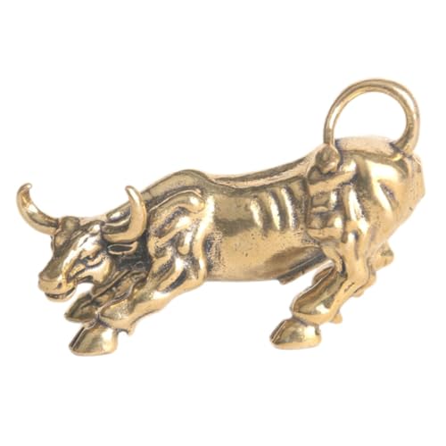 TIDTALEO 真鍮製牛デスクトップ置物 風水開運デコレーション レトロ調干支牛飾り 高耐久 製細工インテリア装飾