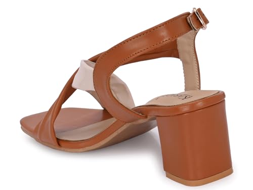 Image of Karaddi Women Fashion Sandal | Ladies Sandals Pull On Block Heels for Women | Office Wear Footwear for Women | Party Sandals for Women | Back Strap Ladies Sandal