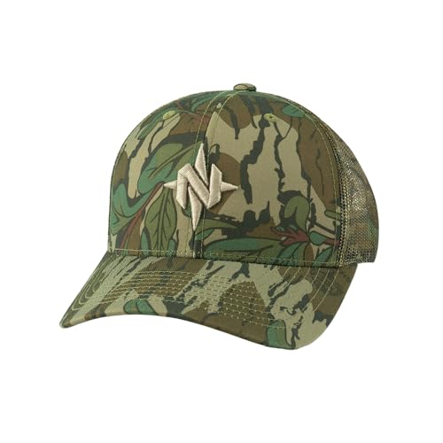 Nomad Mens Trucker Hat Camo & Solid Adjustable Hunting Ball Cap Assault - Mossy Oak Greenleaf