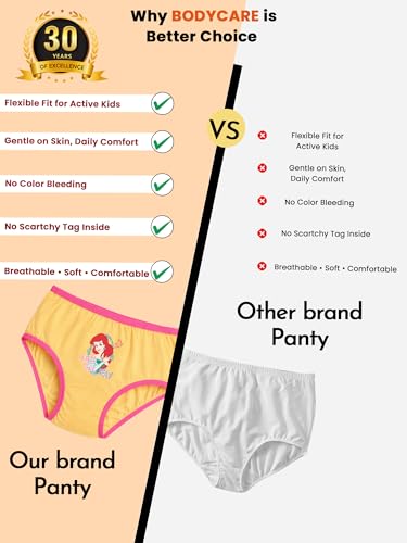 Image of BODYCARE KIDS Girls Panty Ultrasoft Underwear 100% Cotton Soft Comfortable | Skin Friendly | Innerwear Pack of 5-Assorted
