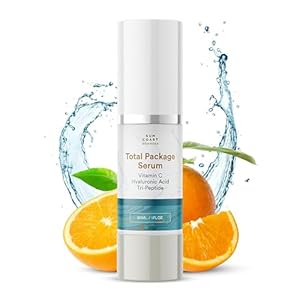 Sun Coast Sciences – Total Package Serum, All-In-One Vitamin C, Hyaluronic Acid, Peptides Serum For Face, Anti-Aging Facial Super Serum for Wrinkles, Age Spots – 1 fl oz (4)