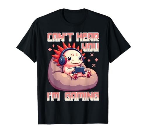 Funny Gamer Axolotl Gaming Para Niños Hombres Camiseta