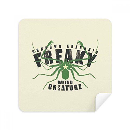 Chiffon lunettes motif araignée verte | Kit 2 lingettes microfibre écran