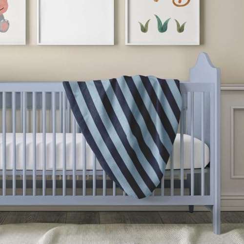 Image of StarAndDaisy Soft Cotton Baby Blanket for Newborns & Infants /Lightweight, Breathable, All-Season Swaddle Wrap (Blue)
