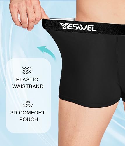 Yeswel Mens Boxers, Bamboo Boxer Shorts Multipack Of 4, Anti Chafing Underwear, Moisture Wicking Breathable Underpants, No Itchy Labels Pants Trunks (4X Black, M) - 4