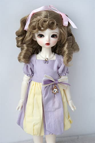 1/6 YOSD BJD Hair JD262 6-7inch 16-18CM Sausage Curly Synthetic Mohair Doll Wig (L.t Brown SM4B)