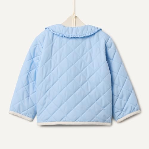 Image of Amazon Essentials x Sofia Grainge Toddler and Baby Girls' Midweight Quilted Field Jacket with Ruffle