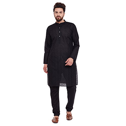 Sojanya(Since 1958 Men's White 100% Cotton Kurta and Churidaar Payjama