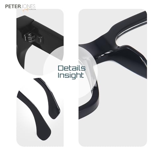Image of Peter Jones I Zero Power Blue Cut Computer Glasses I Retro Square Shape I Gaming Glasses I UV Protected & Blocks Harmful Rays I Men & Women I Large Square 3804