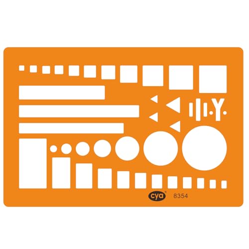 CYA NATO Military Map Marking Template Stencil, 135 x 86mm, Transparent Orange, Tactical Symbols for Military Planning and Navigation (1 Pack:8354)